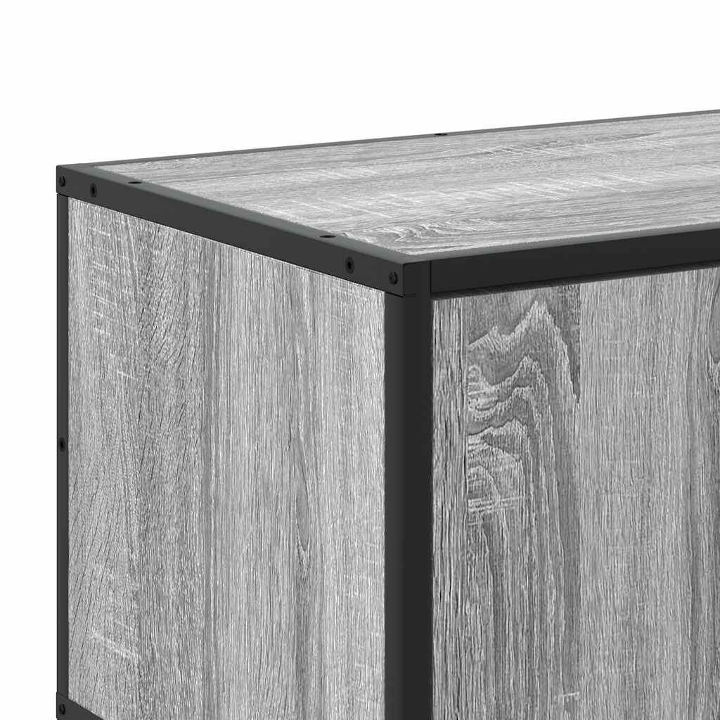 Szürke sonoma színű szerelt fa és fém TV-szekrény 150x35x41 cm 8