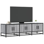 Szürke sonoma színű szerelt fa és fém TV-szekrény 150x35x41 cm