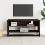 Barna tölgy színű szerelt fa és fém TV-szekrény 91x40x46 cm 3