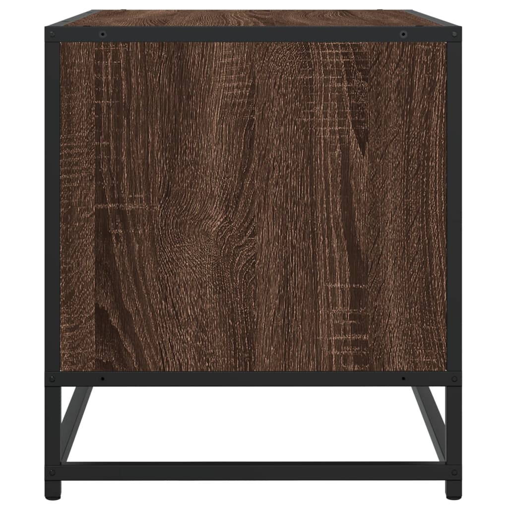 Barna tölgy színű szerelt fa és fém TV-szekrény 91x40x46 cm 6