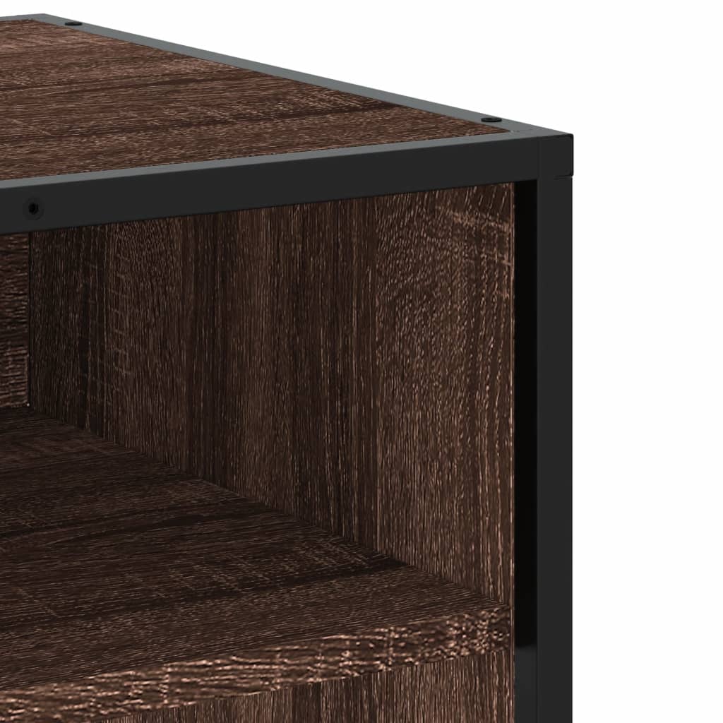 Barna tölgy színű szerelt fa és fém TV-szekrény 91x40x46 cm 7