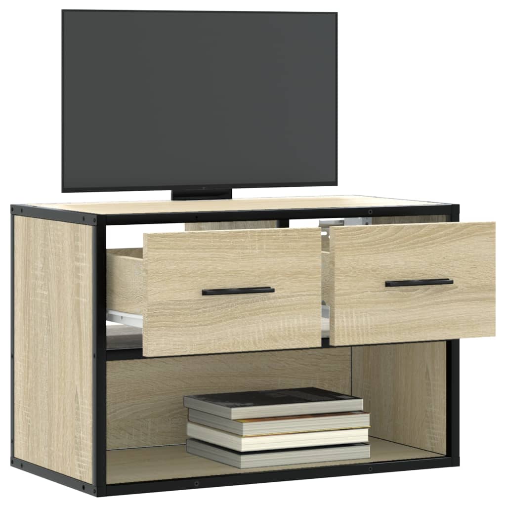 Sonoma tölgy színű szerelt fa és fém TV-szekrény 60x31x39,5 cm 3