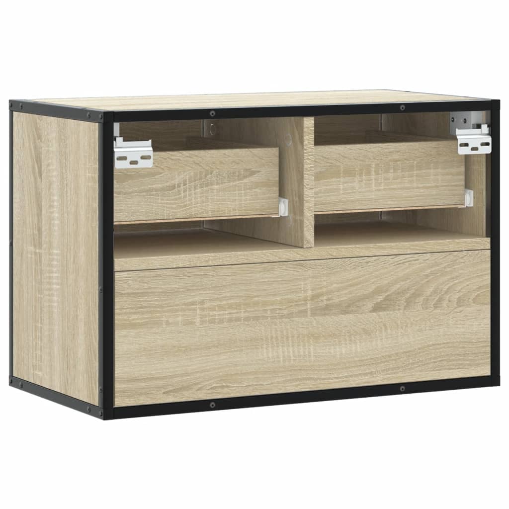 Sonoma tölgy színű szerelt fa és fém TV-szekrény 60x31x39,5 cm 6