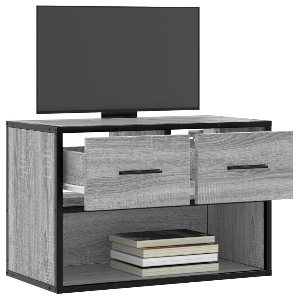 Szürke sonoma színű szerelt fa TV-szekrény 60 x 31 x 39,5 cm 3