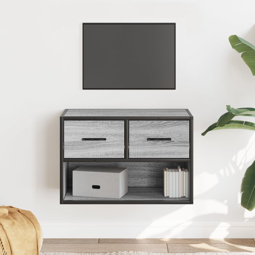 Szürke sonoma színű szerelt fa TV-szekrény 60 x 31 x 39,5 cm