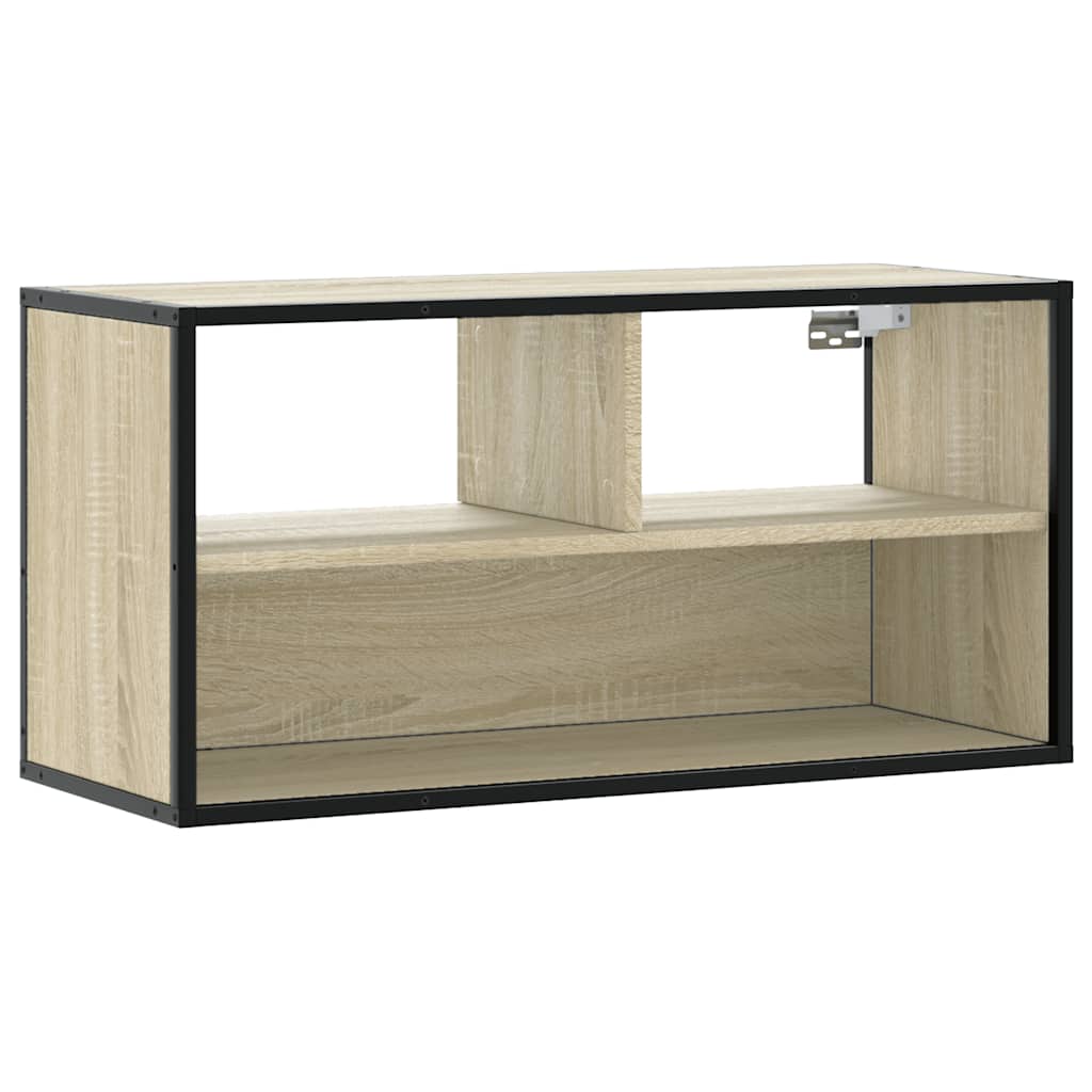 Sonoma tölgy színű szerelt fa és fém TV-szekrény 80x31x39,5 cm 2