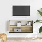 Sonoma tölgy színű szerelt fa és fém TV-szekrény 80x31x39,5 cm 3