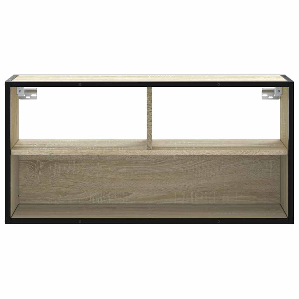 Sonoma tölgy színű szerelt fa és fém TV-szekrény 80x31x39,5 cm 4