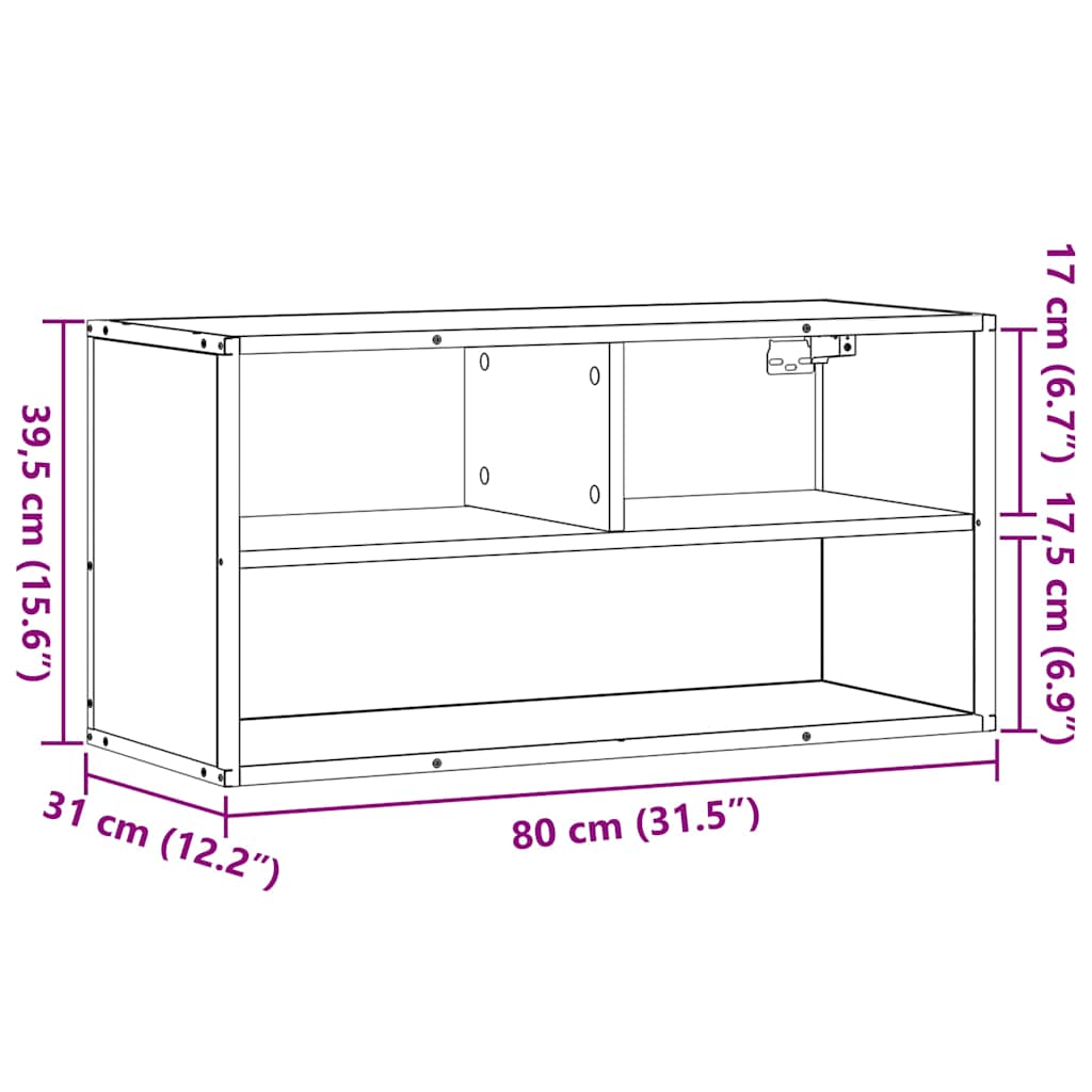 Sonoma tölgy színű szerelt fa és fém TV-szekrény 80x31x39,5 cm 10