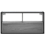 Szürke sonoma színű szerelt fa és fém TV-szekrény 80x31x39,5 cm 4