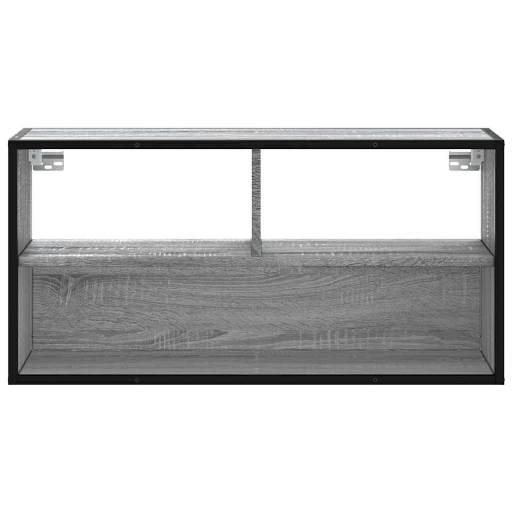 Szürke sonoma színű szerelt fa és fém TV-szekrény 80x31x39,5 cm 4