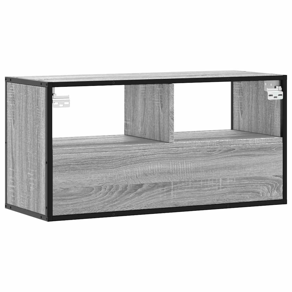 Szürke sonoma színű szerelt fa és fém TV-szekrény 80x31x39,5 cm 6