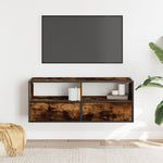 Füstös tölgy színű szerelt fa és fém TV-szekrény 100x31x39,5 cm 3