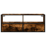Füstös tölgy színű szerelt fa és fém TV-szekrény 100x31x39,5 cm 4