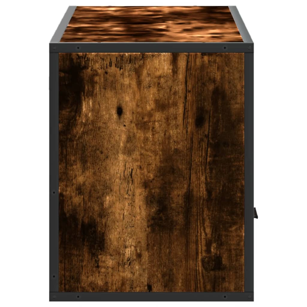 Füstös tölgy színű szerelt fa és fém TV-szekrény 100x31x39,5 cm 5