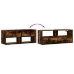 Füstös tölgy színű szerelt fa és fém TV-szekrény 100x31x39,5 cm 7