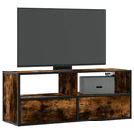 Füstös tölgy színű szerelt fa és fém TV-szekrény 100x31x39,5 cm