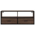 Barna tölgy színű szerelt fa és fém TV-szekrény 100x31x39,5 cm 4