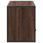Barna tölgy színű szerelt fa és fém TV-szekrény 100x31x39,5 cm 5