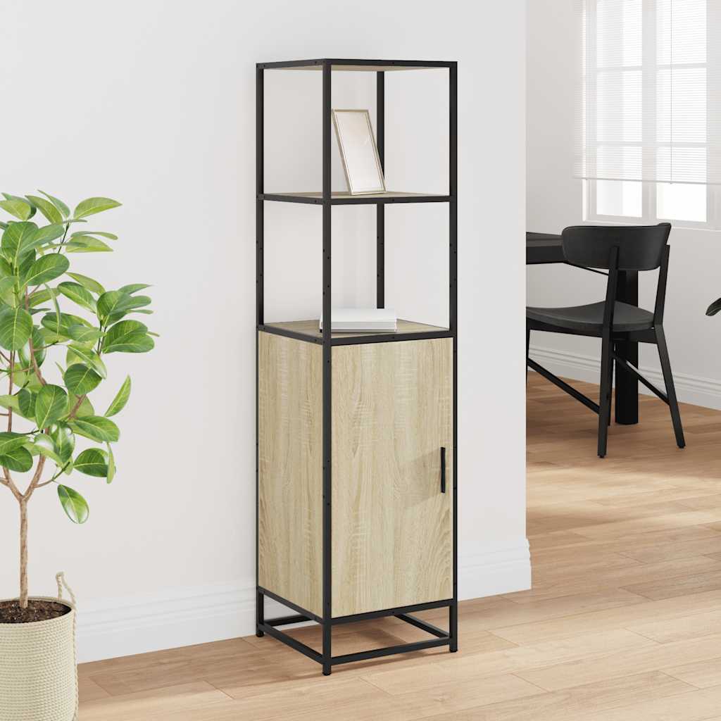 Highboard sonoma tölgy 35,5x35x139 cm gépelt fa és fém 3