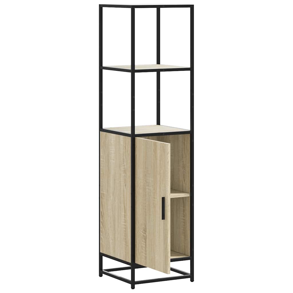 Highboard sonoma tölgy 35,5x35x139 cm gépelt fa és fém 5