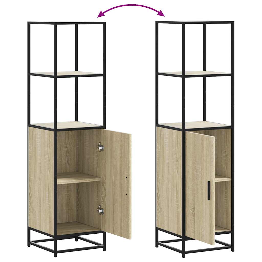 Highboard sonoma tölgy 35,5x35x139 cm gépelt fa és fém 8