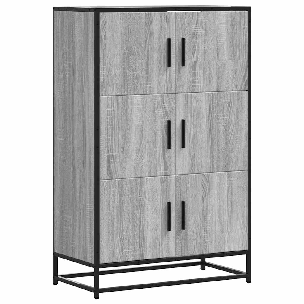 Highboard szürke sonoma 68x35x106,5 cm gépelt fa és fém 2