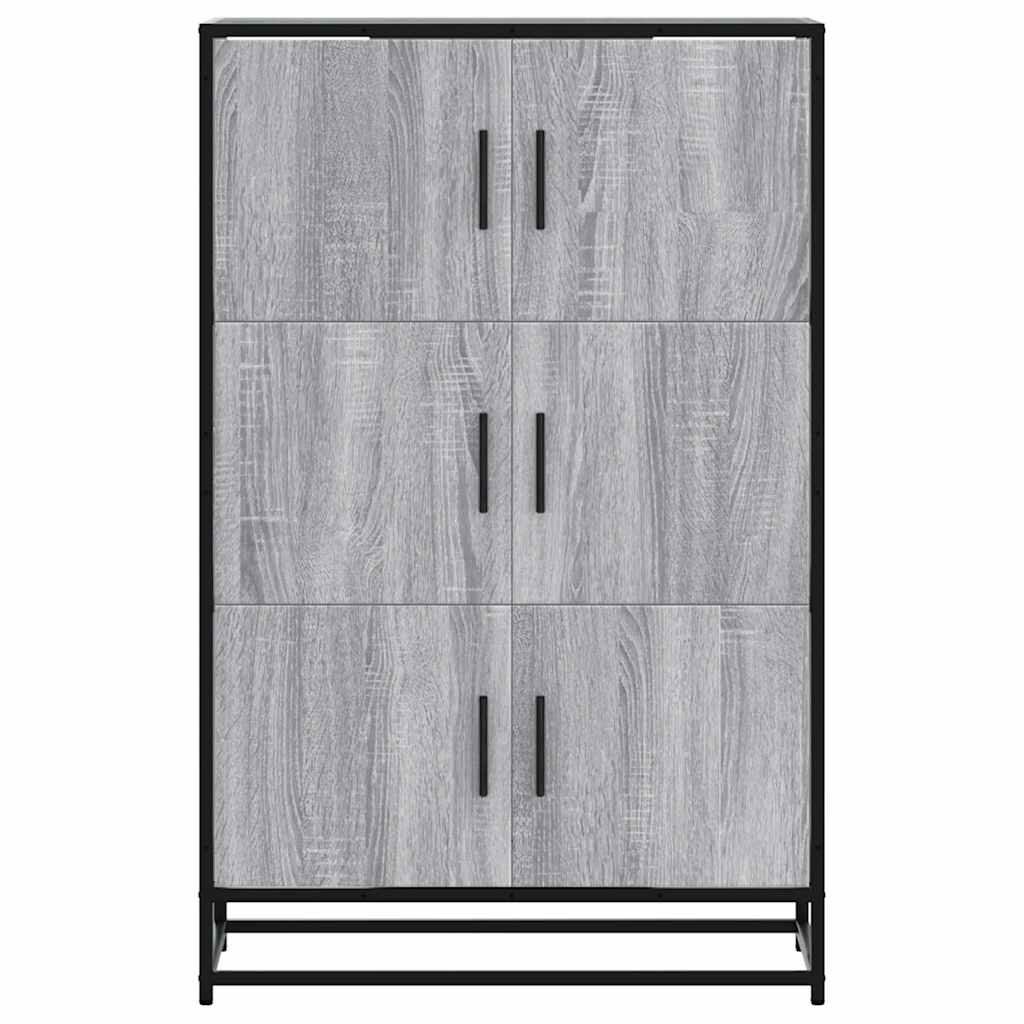 Highboard szürke sonoma 68x35x106,5 cm gépelt fa és fém 4