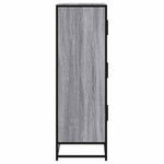 Highboard szürke sonoma 68x35x106,5 cm gépelt fa és fém 5