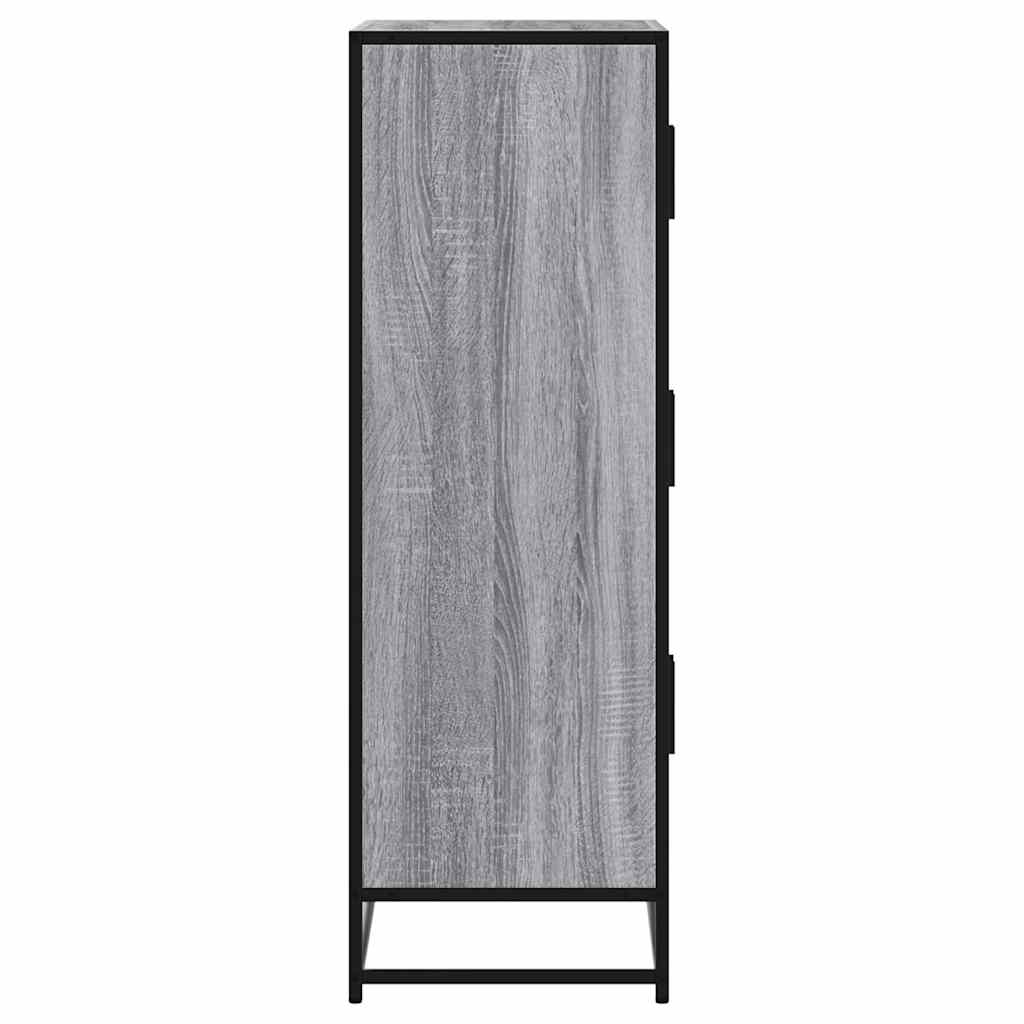 Highboard szürke sonoma 68x35x106,5 cm gépelt fa és fém 5