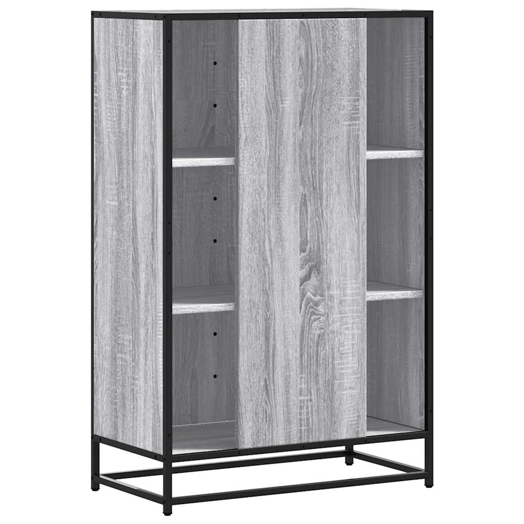Highboard szürke sonoma 68x35x106,5 cm gépelt fa és fém 6
