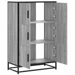Highboard szürke sonoma 68x35x106,5 cm gépelt fa és fém 7