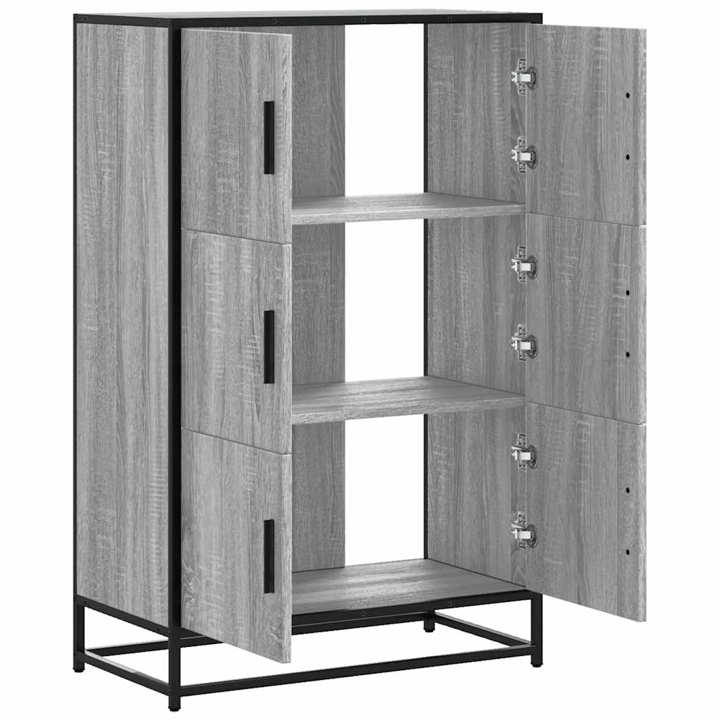 Highboard szürke sonoma 68x35x106,5 cm gépelt fa és fém 7