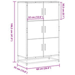 Highboard szürke sonoma 68x35x106,5 cm gépelt fa és fém 10