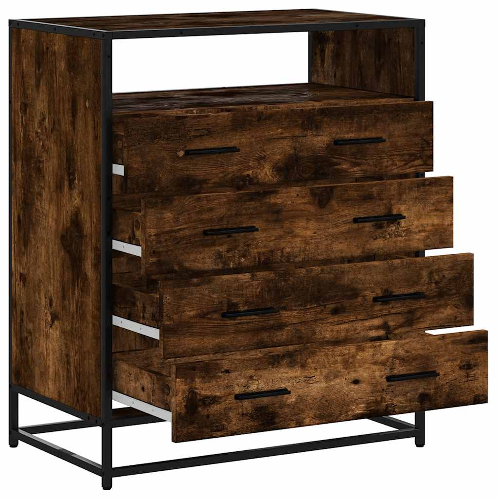 Füstös tölgy szerelt fa fiókos szekrény 70x41x83,5 cm 5