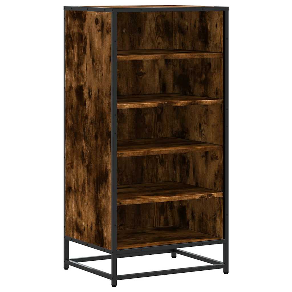 Füstös tölgy színű szerelt fa cipőtartó 48x38x97,5 cm 2