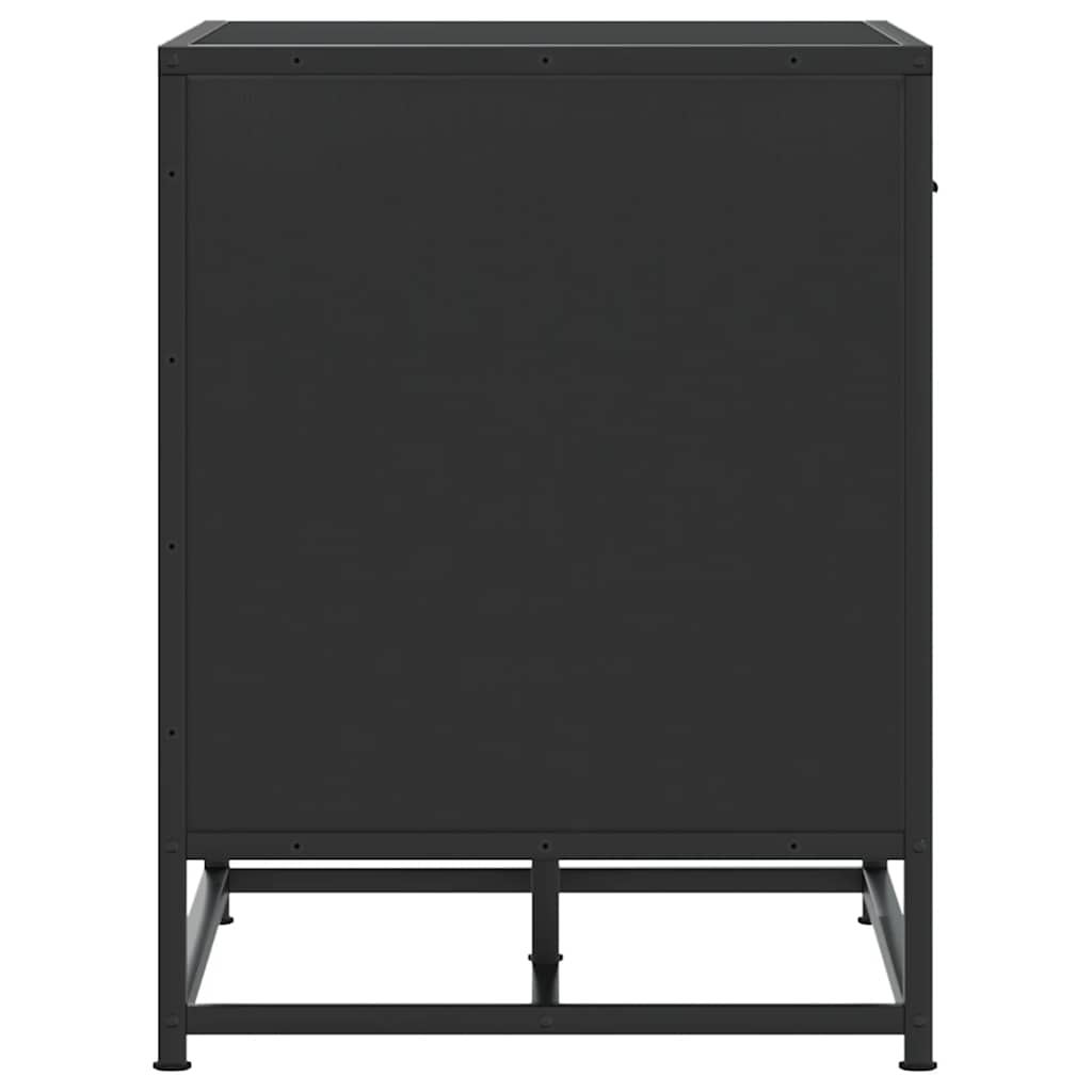 Cipőpad Fekete 60x40x53,5 cm Fából és fémből készült pad 5