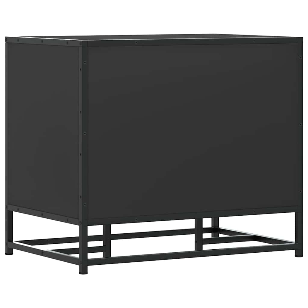 Cipőpad Fekete 60x40x53,5 cm Fából és fémből készült pad 6