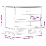 Cipőpad Fekete 60x40x53,5 cm Fából és fémből készült pad 10