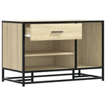 Cipőpad Sonoma tölgy 80x40x53,5 cm Gépelt fa és fém 7