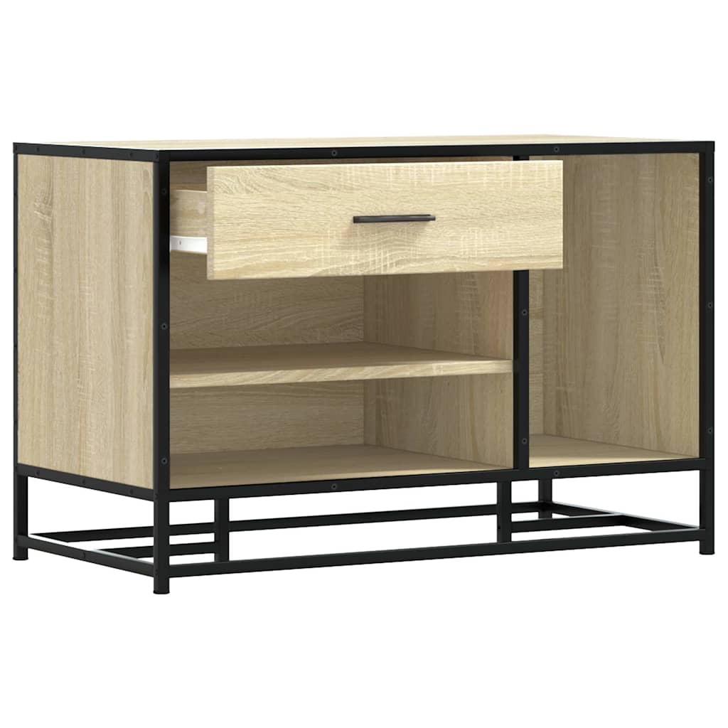 Cipőpad Sonoma tölgy 80x40x53,5 cm Gépelt fa és fém 7