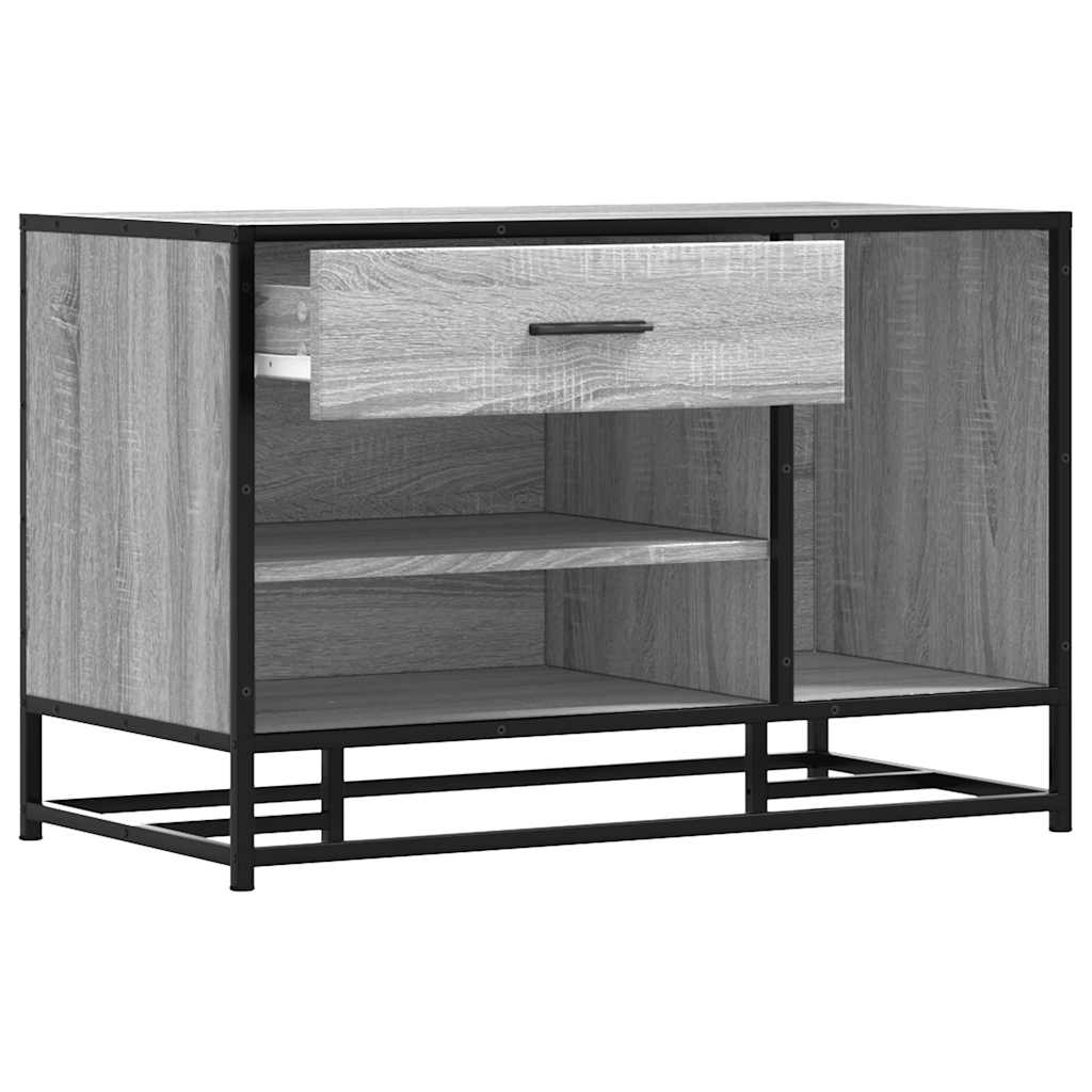 Cipőpad szürke Sonoma 80x40x53,5 cm Gépi fa és fém 7