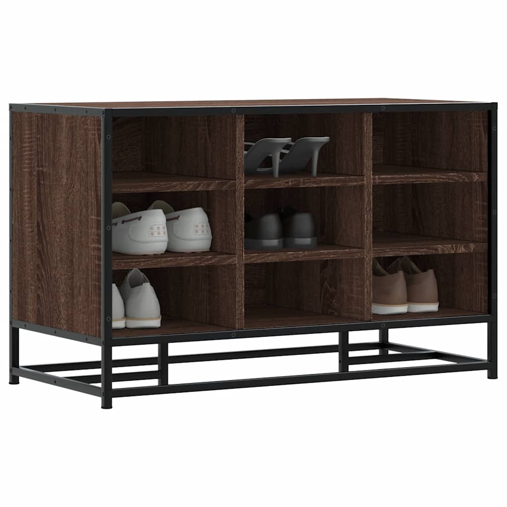 Cipőpad barna tölgy 84x40x53,5 cm Gépi fa és fém
