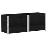 3 db fekete tömör fenyőfa raklapmagasító 150 x 50 cm 2