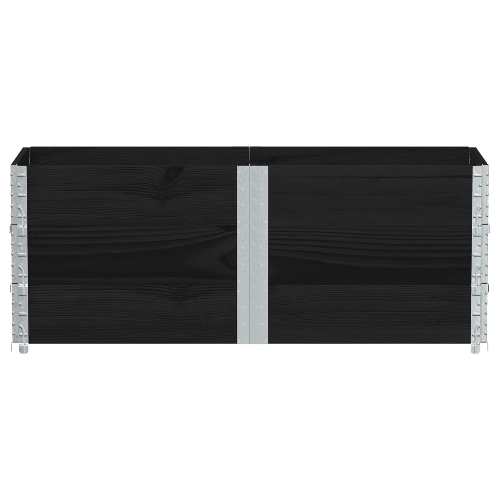 3 db fekete tömör fenyőfa raklapmagasító 150 x 50 cm 3