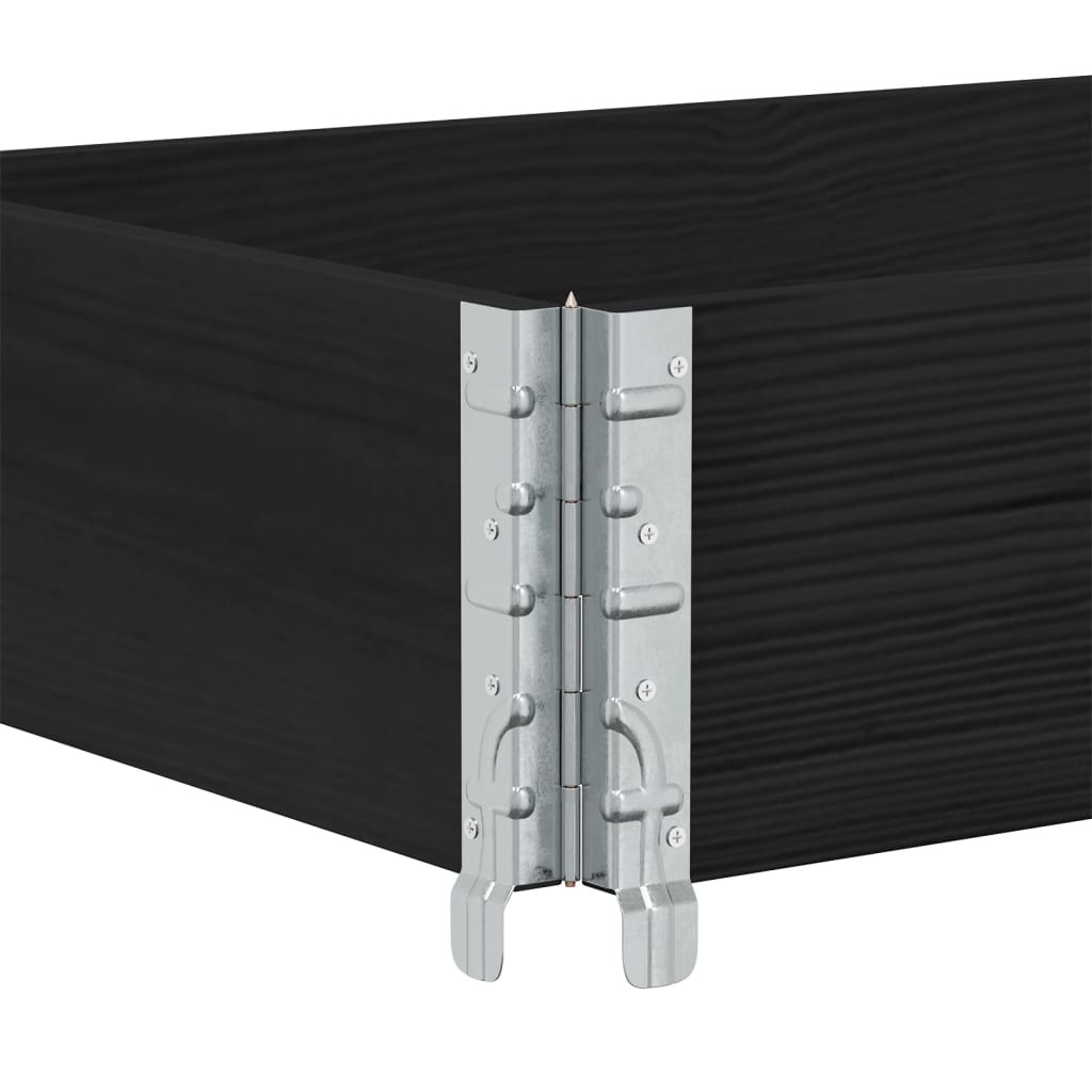 3 db fekete tömör fenyőfa raklapmagasító 150 x 50 cm 5
