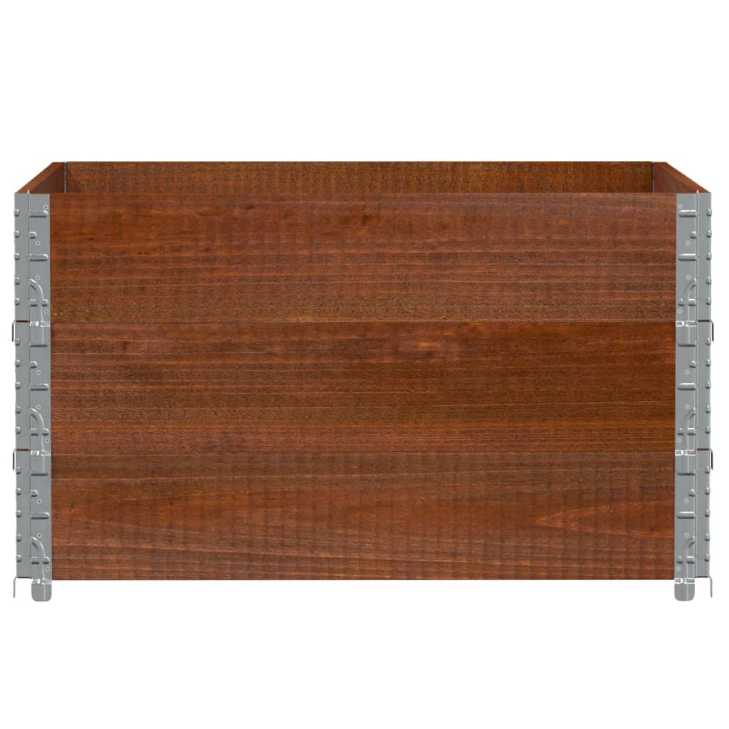 Barna tömör fenyőfa kerti növénytartó 100 x 100 cm 3