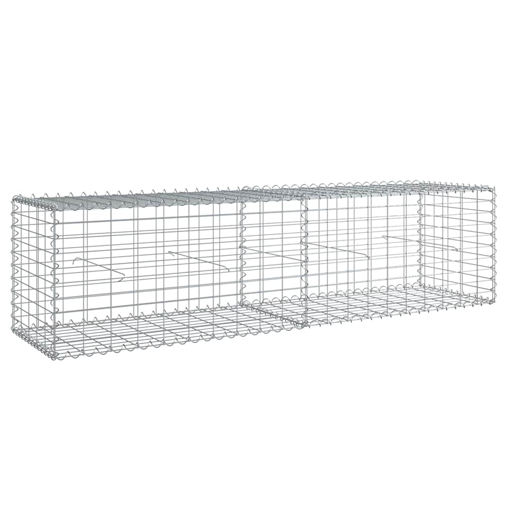 Horganyzott vas gabion kosár fedéllel 200 x 50 x 50 cm 5