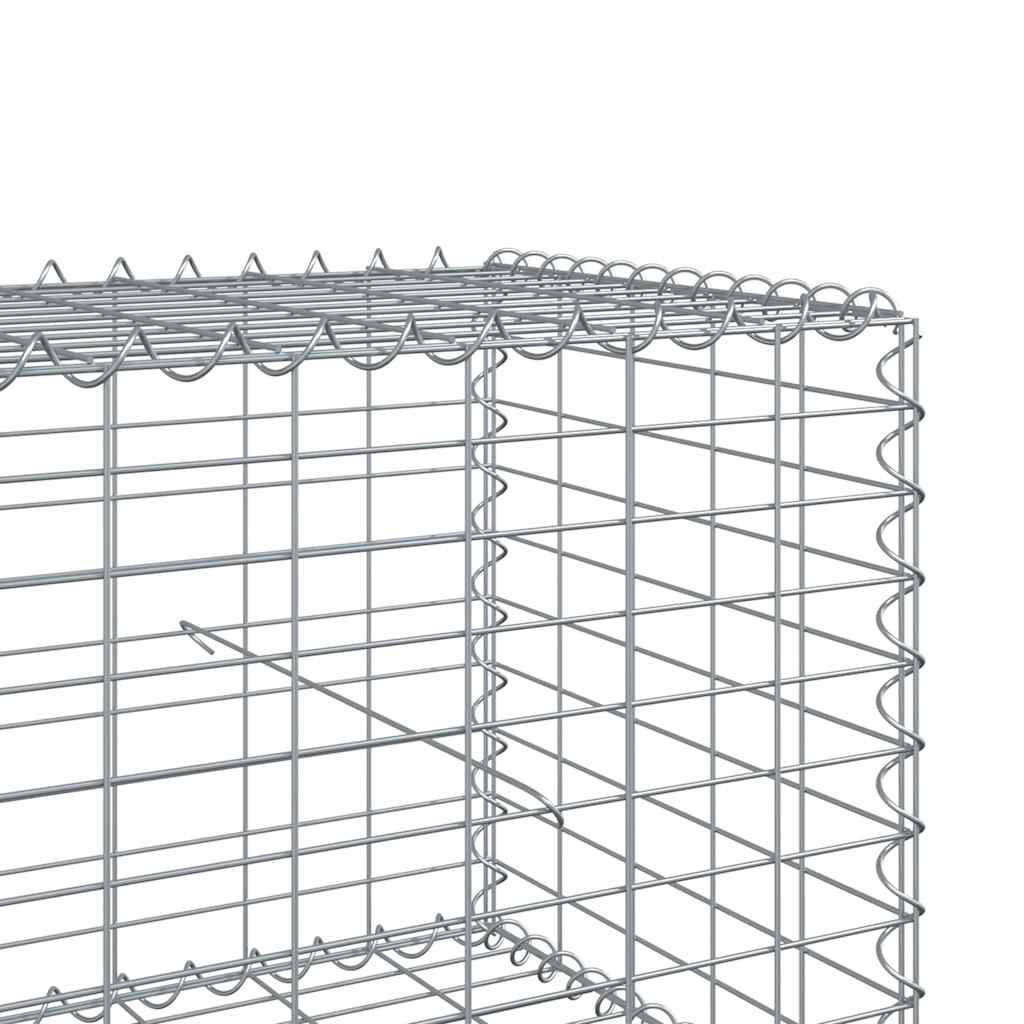 Horganyzott vas gabion kosár fedéllel 200 x 50 x 50 cm 6
