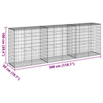 Horganyzott vas gabion kosár fedéllel 300 x 50 x 100 cm 7